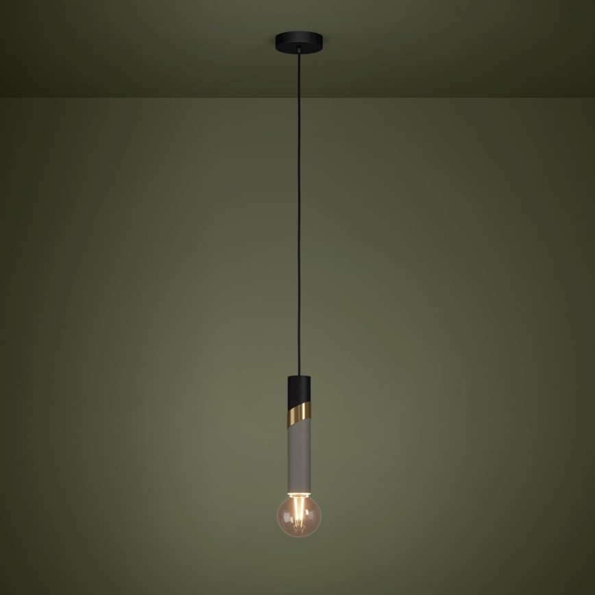Eglo - Lustra ar auklu 1xE27/40W/230V melna/zelta