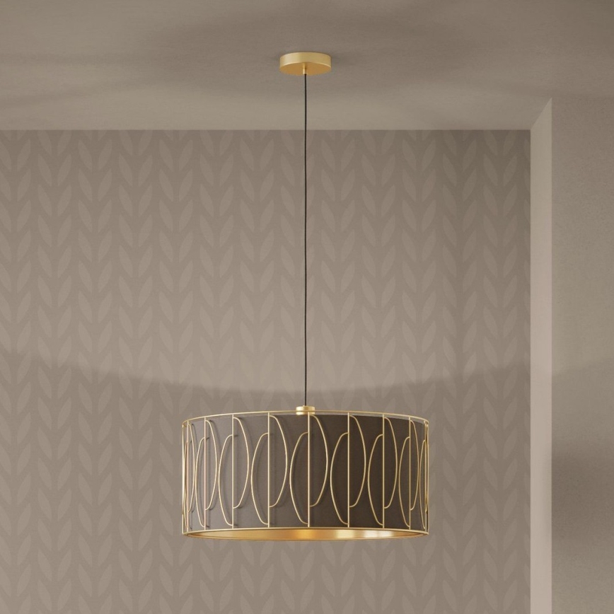 Eglo - Lustra ar auklu 1xE27/40W/230V zelta/brūna