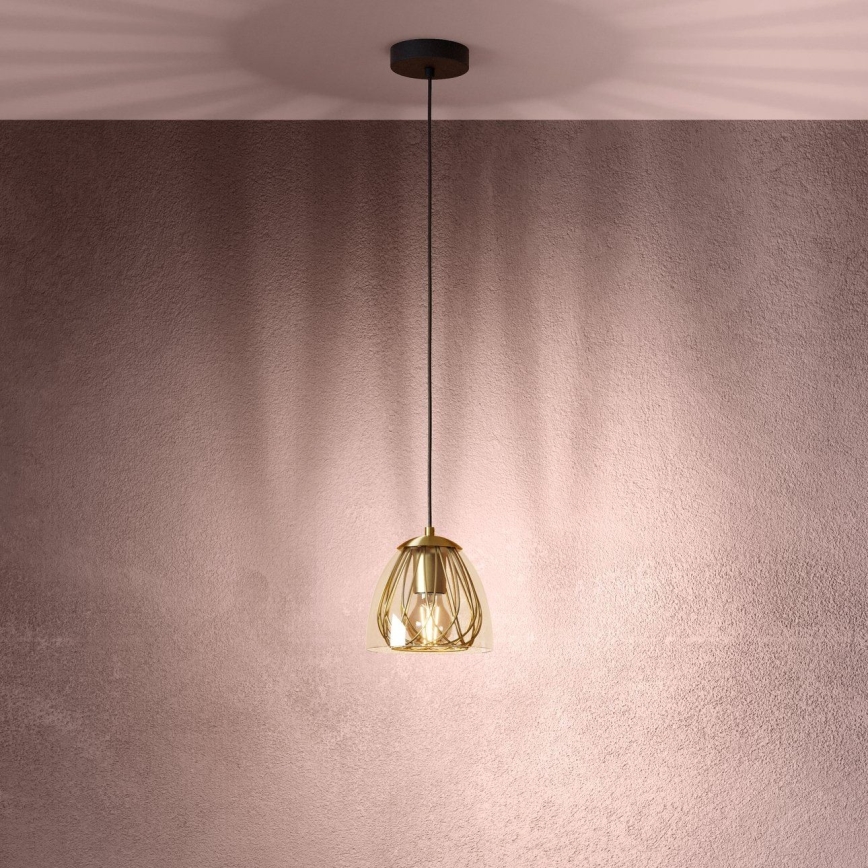 Eglo - Lustra ar auklu 1xE27/40W/230V zelta