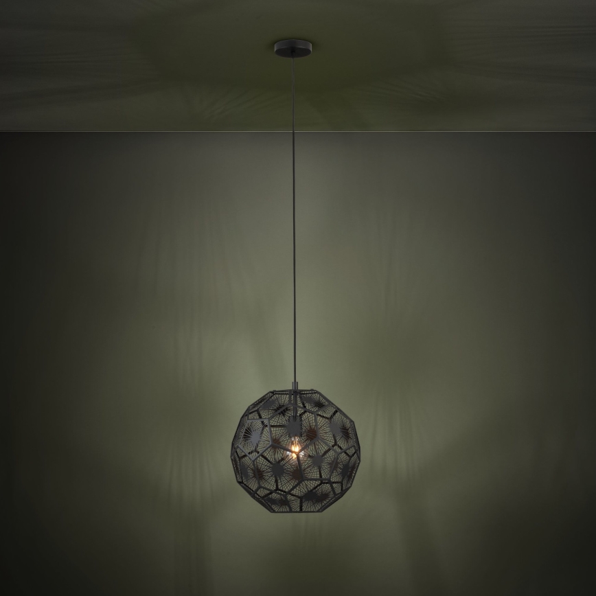Eglo - Lustra ar auklu 1xE27/60W/230V d. 41 cm melna