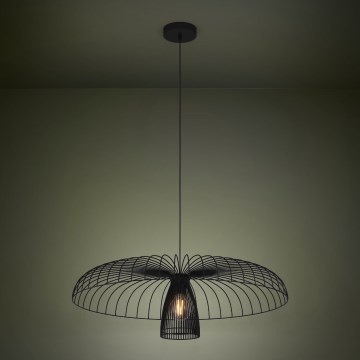 Eglo - Lustra ar auklu 1xE27/60W/230V d. 77 cm melna