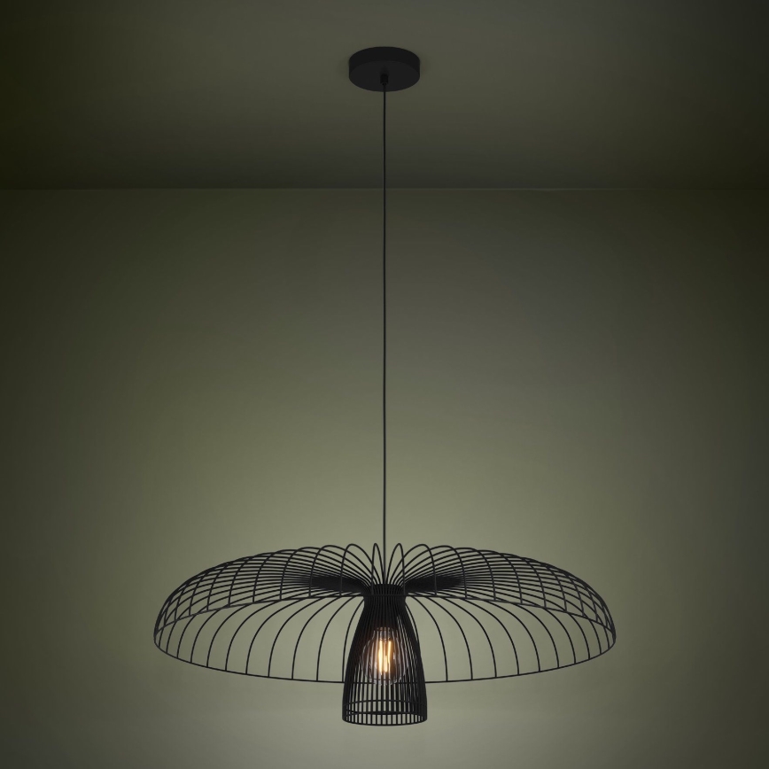 Eglo - Lustra ar auklu 1xE27/60W/230V d. 77 cm melna