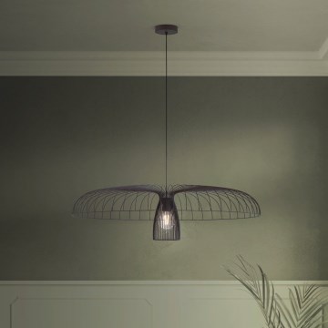 Eglo - Lustra ar auklu 1xE27/60W/230V d. 98,5 cm melna