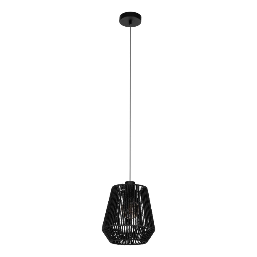 Eglo - Lustra ar auklu 1xE27/60W/230V melna