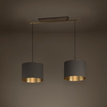 Eglo - Lustra ar auklu 2xE27/40W/230V brūna/zelta