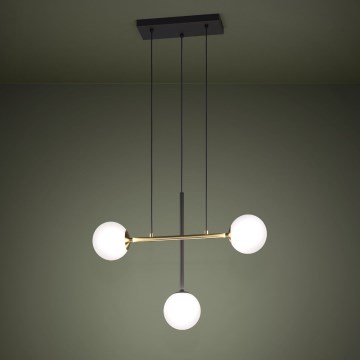 Eglo - Lustra ar auklu 3xE14/40W/230V zelta/melna