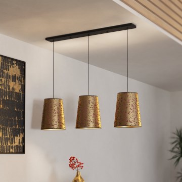 Eglo - Lustra ar auklu 3xE27/25W/230V zelta/rozā