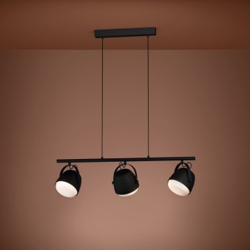 Eglo - Lustra ar auklu 3xE27/28W/230V melna