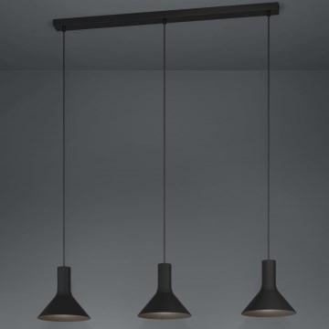 Eglo - Lustra ar auklu 3xE27/28W/230V melna