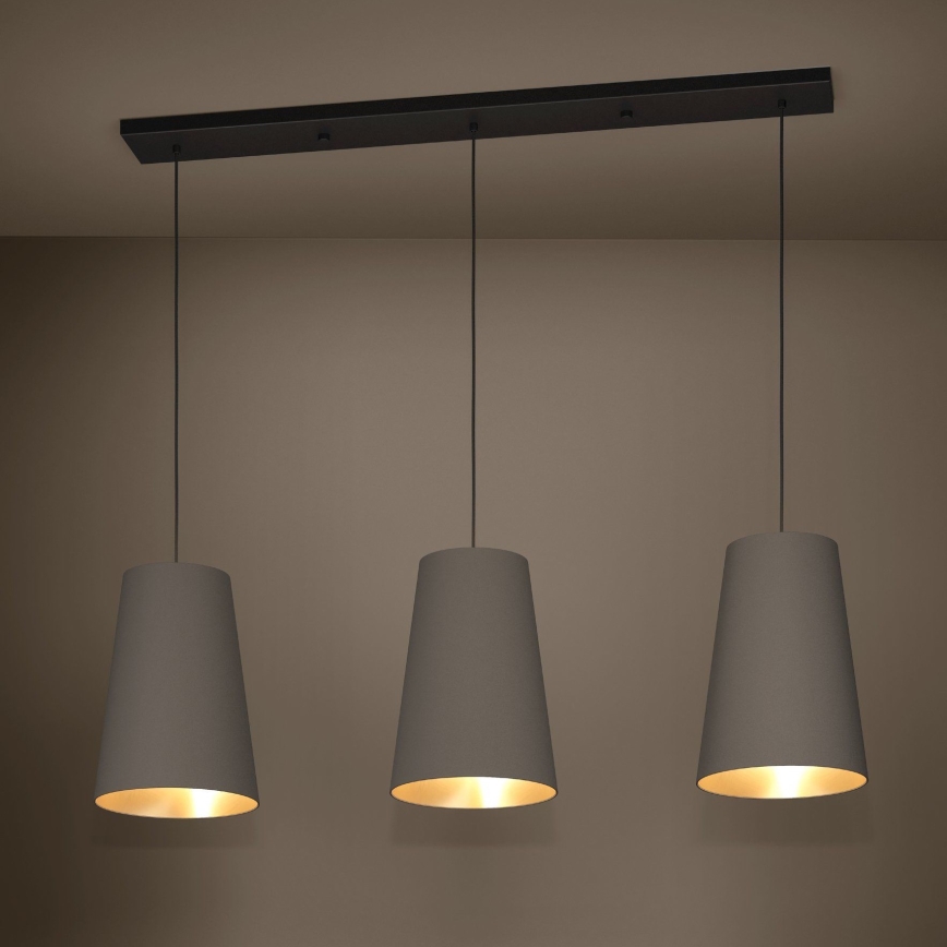 Eglo - Lustra ar auklu 3xE27/40W/230V brūna