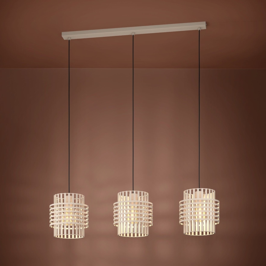 Eglo - Lustra ar auklu 3xE27/40W/230V krēmkrāsa