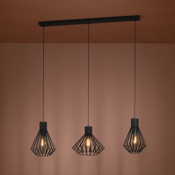 Eglo - Lustra ar auklu 3xE27/40W/230V melna