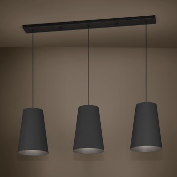 Eglo - Lustra ar auklu 3xE27/40W/230V melna