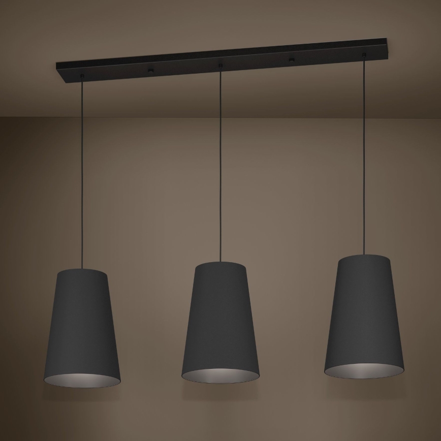 Eglo - Lustra ar auklu 3xE27/40W/230V melna