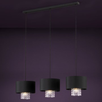 Eglo - Lustra ar auklu 3xE27/40W/230V melna