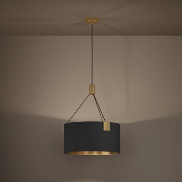 Eglo - Lustra ar auklu 3xE27/40W/230V melna/zelta
