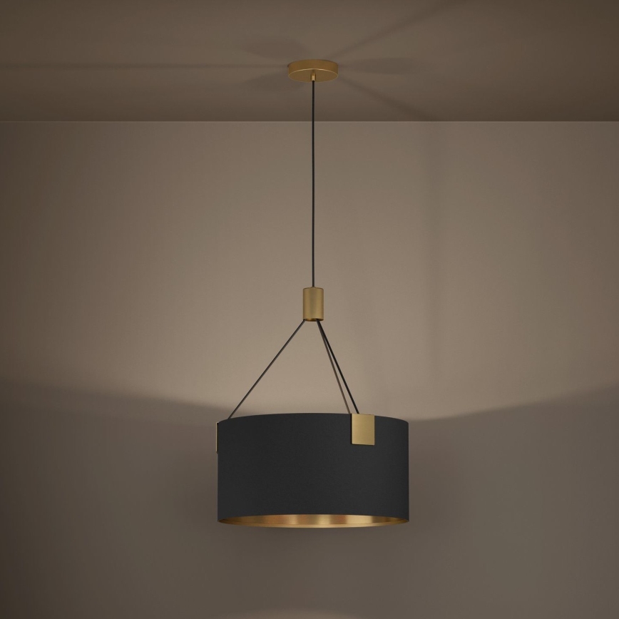 Eglo - Lustra ar auklu 3xE27/40W/230V melna/zelta
