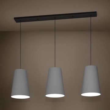 Eglo - Lustra ar auklu 3xE27/40W/230V pelēka
