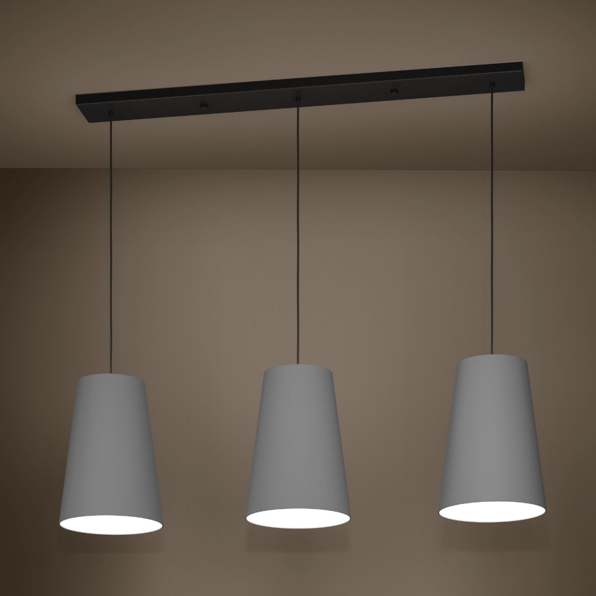 Eglo - Lustra ar auklu 3xE27/40W/230V pelēka