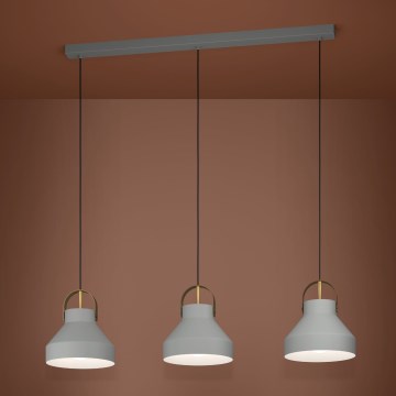 Eglo - Lustra ar auklu 3xE27/40W/230V pelēka
