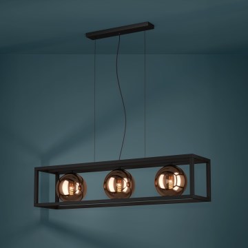 Eglo - Lustra ar auklu 3xE27/40W/230V varš/melna