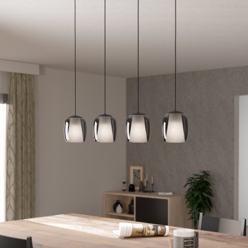 Eglo - Lustra ar auklu 4xE27/28W/230V pelēka