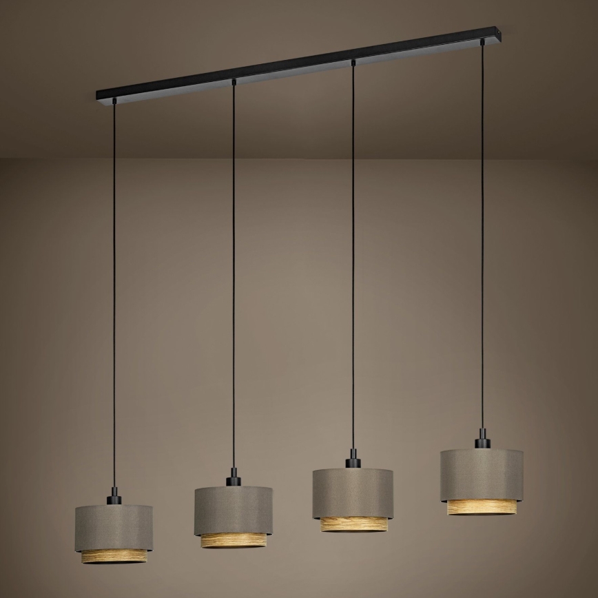 Eglo - Lustra ar auklu 4xE27/40W/230V brūna