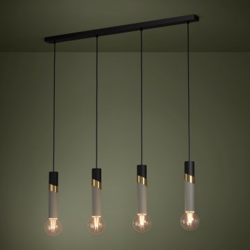 Eglo - Lustra ar auklu 4xE27/40W/230V melna/zelta