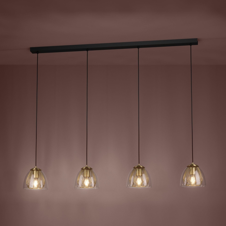 Eglo - Lustra ar auklu 4xE27/40W/230V zelta