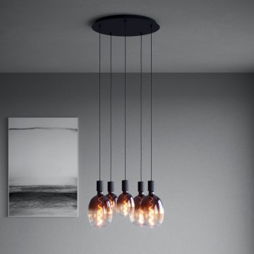 Eglo - Lustra ar auklu 5xE27/40W/230V melna