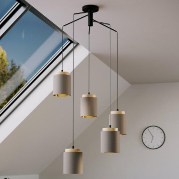 Eglo - Lustra ar auklu 5xE27/40W/230V zirneklis