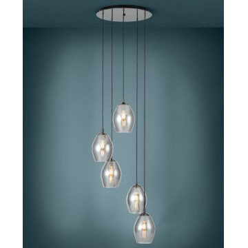Eglo - Lustra ar auklu 5xE27/60W/230V dūmakains