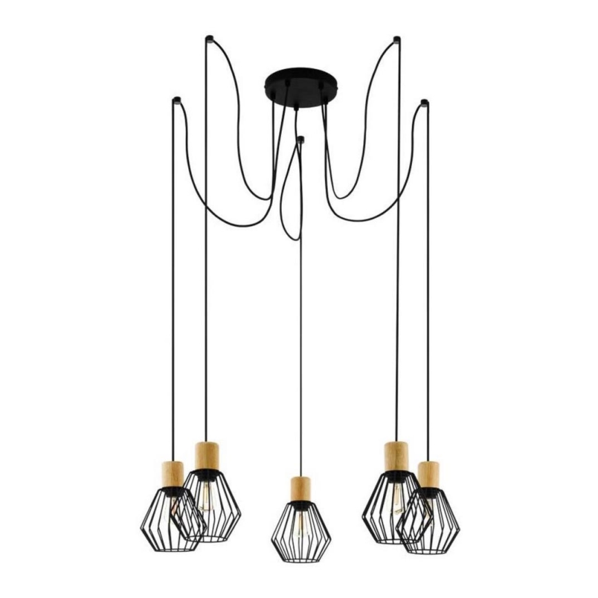 Eglo - Lustra ar auklu 5xE27/60W/230V zirneklis