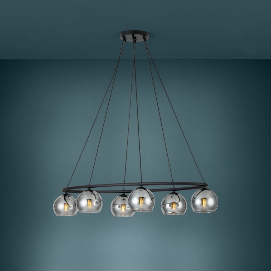 Eglo - Lustra ar auklu 6xE14/25W/230V