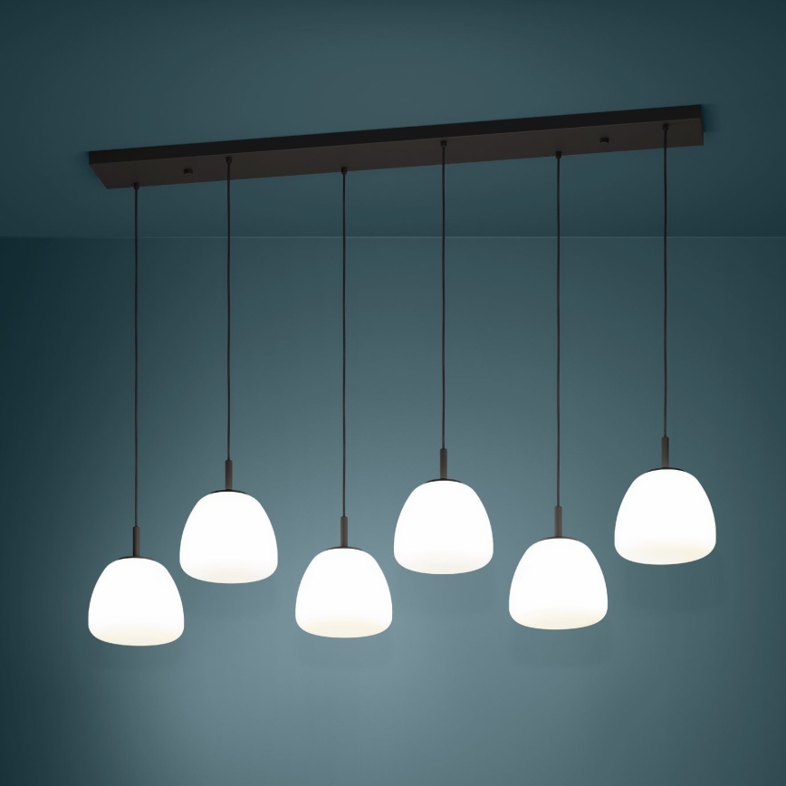 Eglo - Lustra ar auklu 6xE27/40W/230V melna