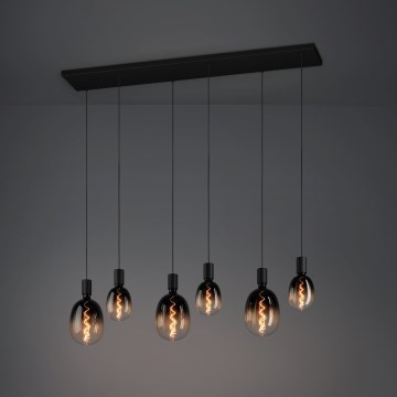 Eglo - Lustra ar auklu 6xE27/40W/230V melna