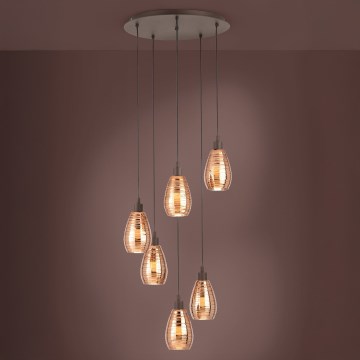 Eglo - Lustra ar auklu 6xE27/60W/230V