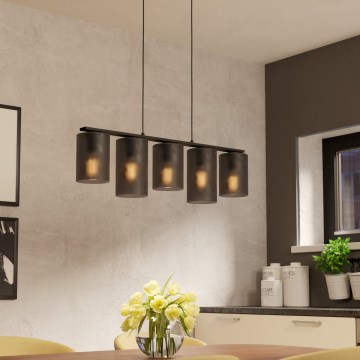 Eglo - Lustra ar auklu COLOMERA 5xE27/40W/230V pelēka