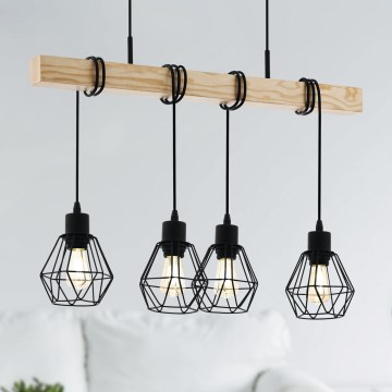 Eglo - Lustra ar auklu TOWNSHEND 4xE27/60W/230V - FSC sertificēts