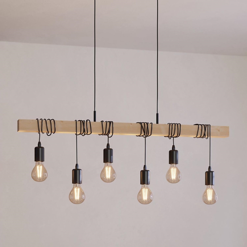 Eglo - Lustra ar auklu TOWNSHEND 6xE27/60W/230V - FSC sertificēts