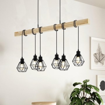 Eglo - Lustra ar auklu TOWNSHEND 6xE27/60W/230V - FSC sertificēts