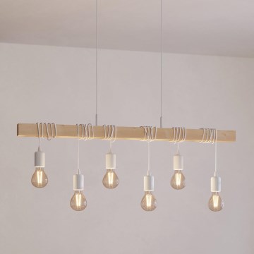 Eglo - Lustra ar auklu TOWNSHEND 6xE27/60W/230V