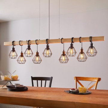 Eglo - Lustra ar auklu TOWNSHEND 9xE27/60W/230V - FSC sertificēts