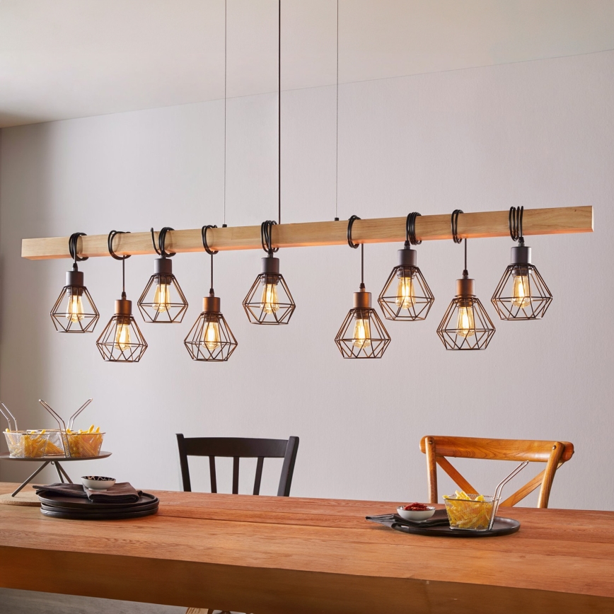 Eglo - Lustra ar auklu TOWNSHEND 9xE27/60W/230V - FSC sertificēts