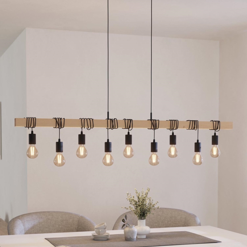 Eglo - Lustra ar auklu TOWNSHEND 9xE27/60W/230V - FSC sertificēts