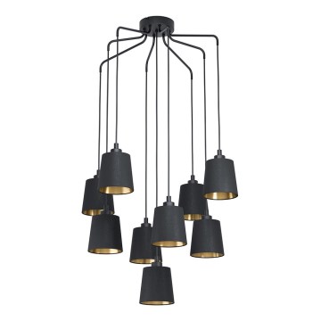 Eglo - Lustra uz auklas 9xE27/40W/230V melna