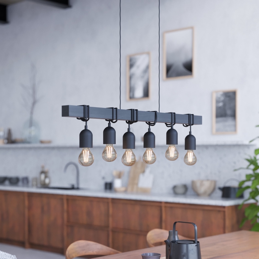 Eglo - lustra uz troses TOWNSHEND 6xE27/60W/230V