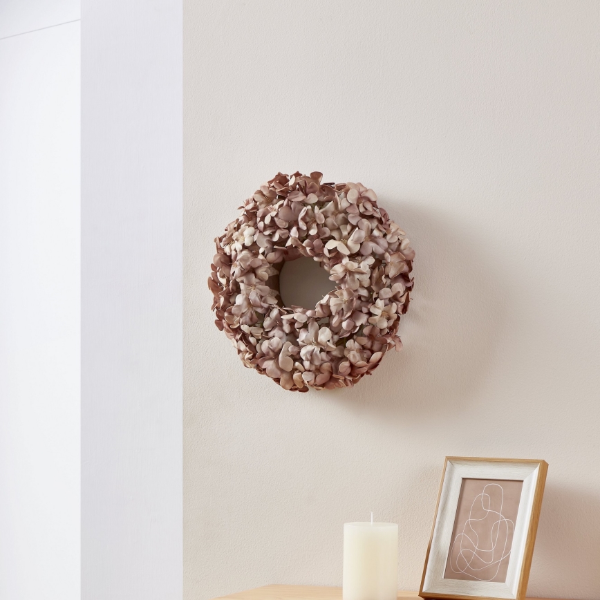 Eglo - Mākslīgo ziedu vainags d. 35 cm rozā