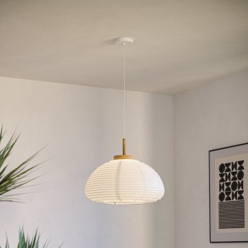 Eglo - Pakaramā lampa ar kabeli 1xE27/40W/230V, Ø 40 cm, balta/bēša