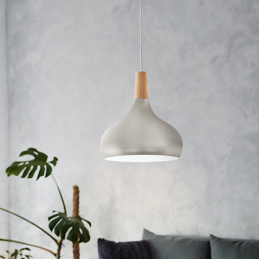 Eglo - Pakaramā lampa ar vadu 1xE27/60W/230V Ø 28 cm sudraba